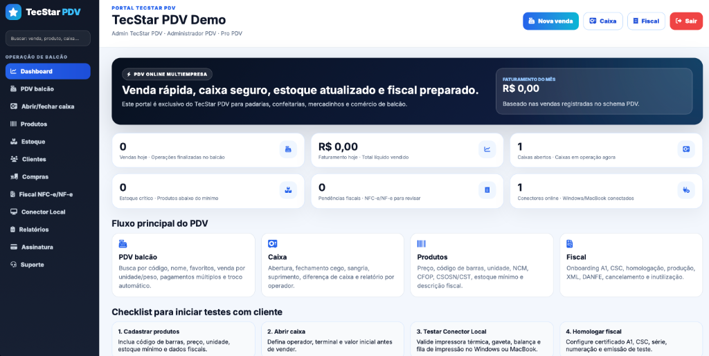 Tela do TecStar PDV